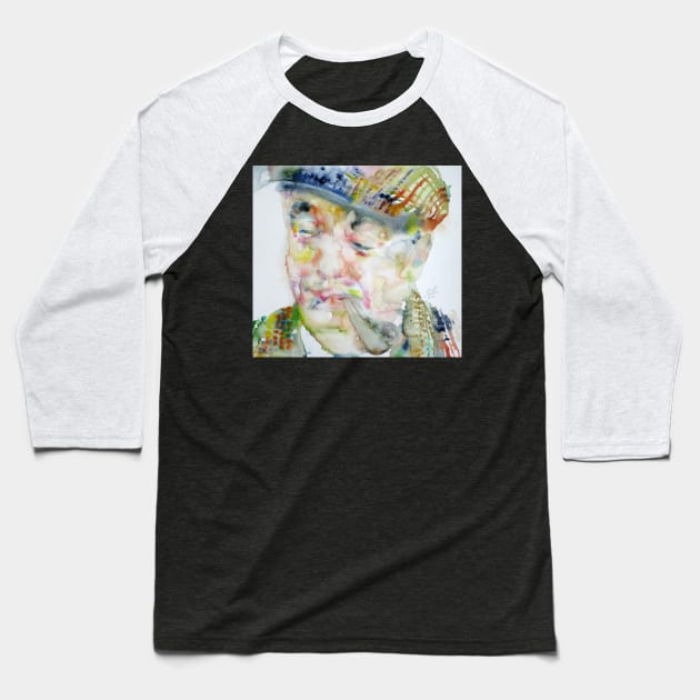 PABLO NERUDA - watercolor portrait.1 Baseball T-Shirt by lautir